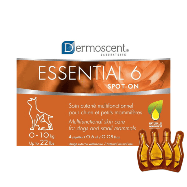Dermoscent Essential 6 spot-on pilieni suņiem ādas kopšanai līdz 10 kg 0.6 ml N4
